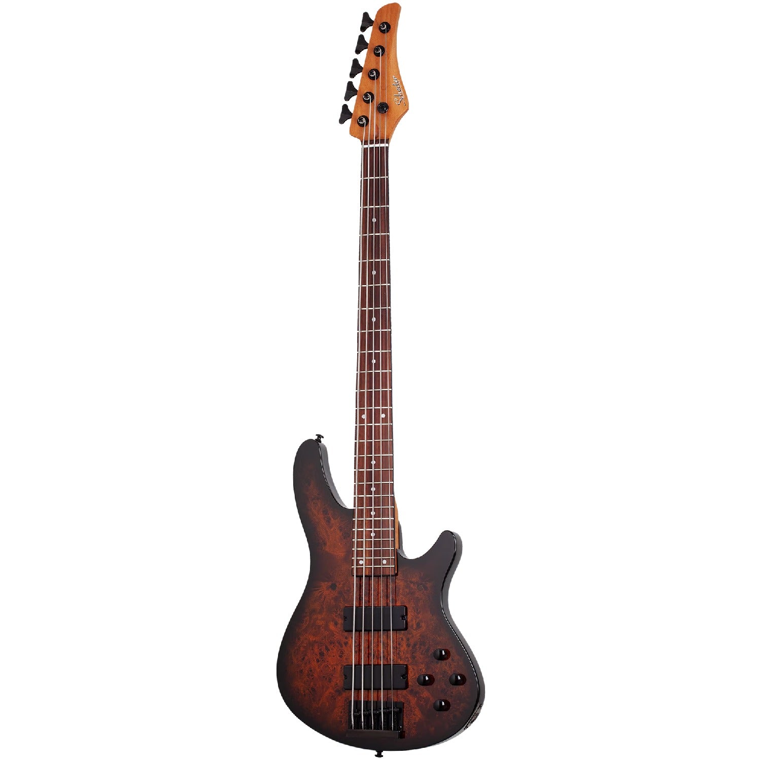 Schecter Bass Guitars Tobacco Burl Schecter C-5 Standard 5 String Bass Guitar