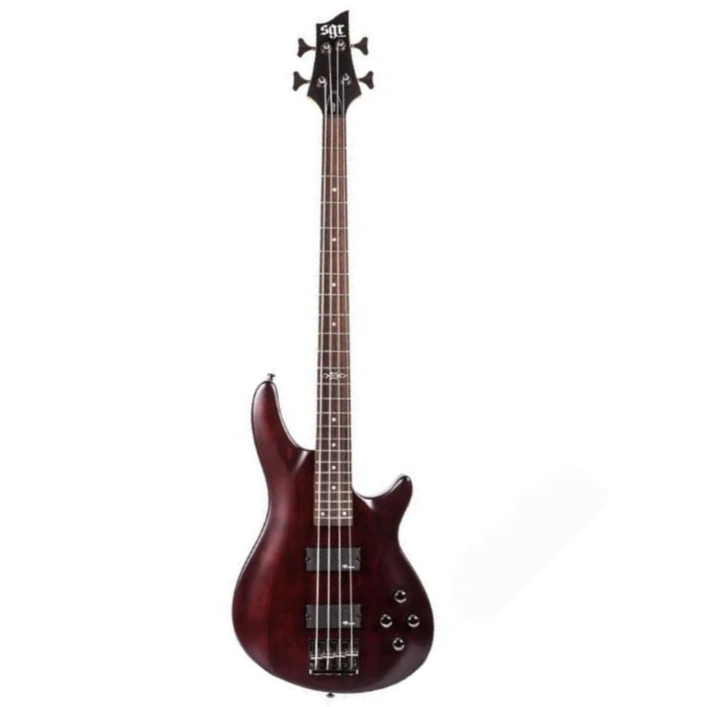Schecter Bass Guitars Walnut Stain Schecter Guitar Research SGR C-4 4 String Bass Guitar With Gig Bag