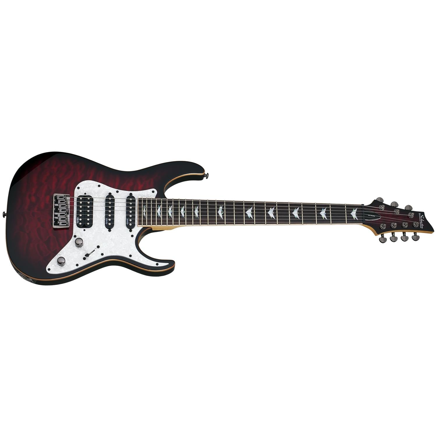 Schecter Electric Guitars Black Cherry Burst Schecter Banshee 7 Extreme 7-Strings Electric Guitar- Black Cherry Burst