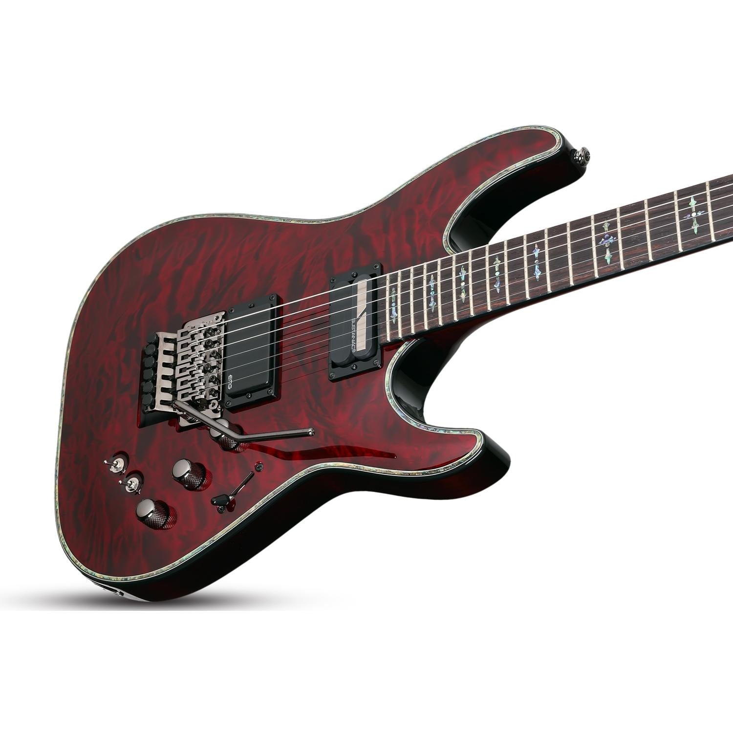 Schecter Electric Guitars Black Cherry Schecter Hellraiser C-1 FR S 6 String Electric Guitar