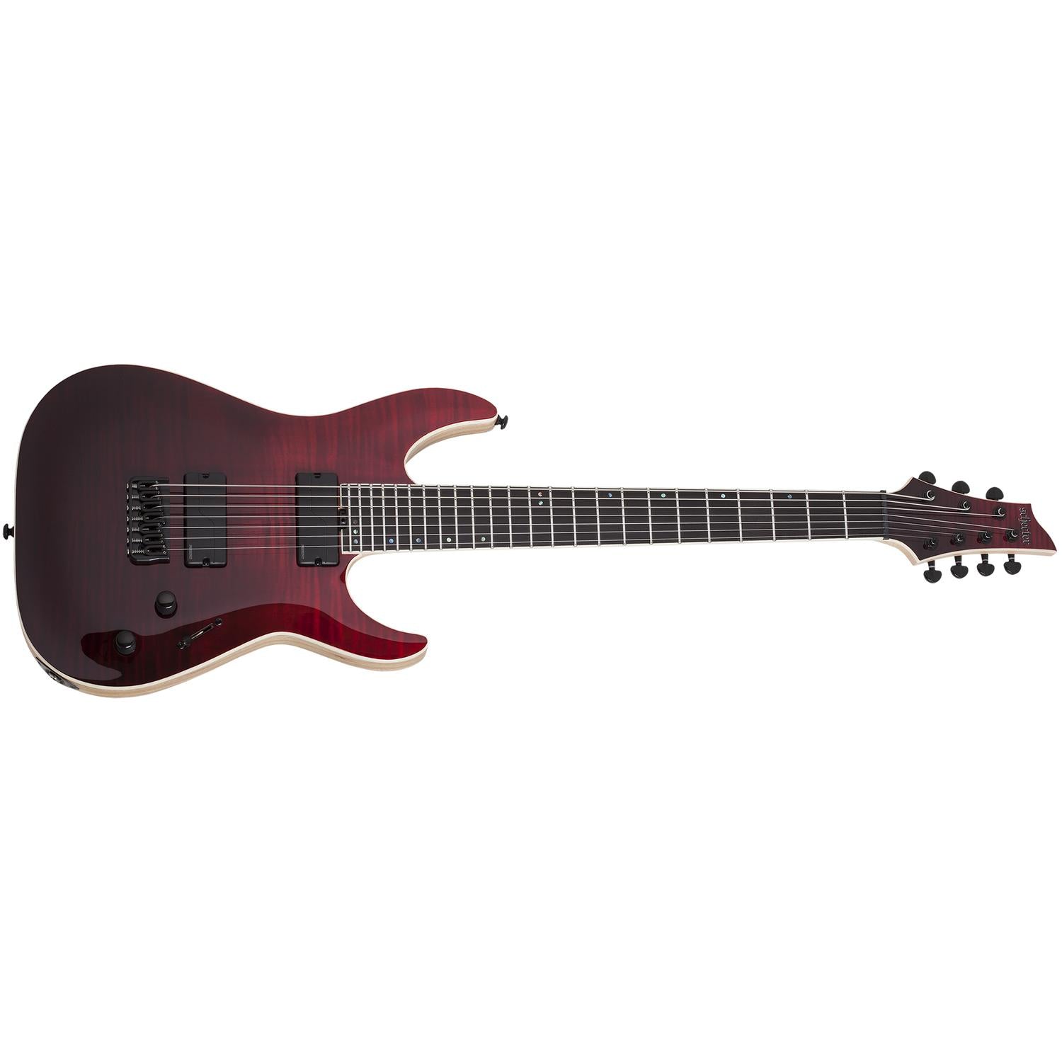 Schecter Electric Guitars Blood Burst Schecter C-7 SLS Elite 7 String Electric Guitar