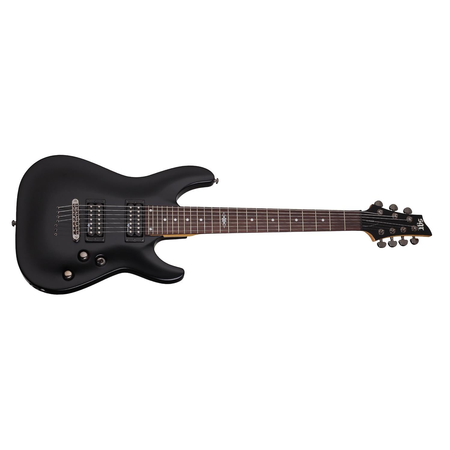Schecter Electric Guitars Gloss Black Schecter SGR C7 7 String Electric Guitar With Gig Bag