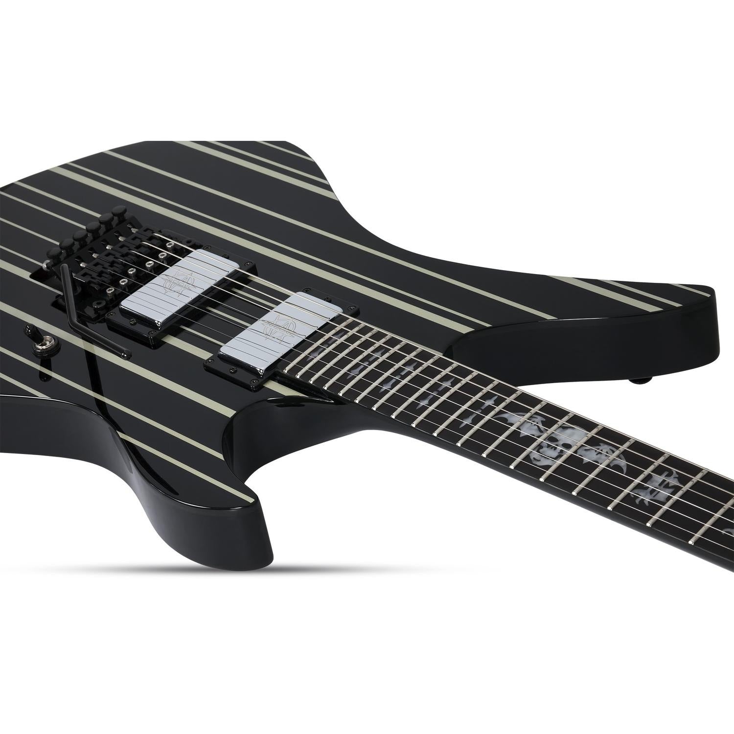 Schecter Electric Guitars Gloss Black with Silver Pinstripes Schecter Synyster Custom 6 String Electric Guitar