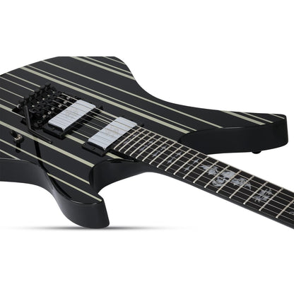 Schecter Electric Guitars Gloss Black with Silver Pinstripes Schecter Synyster Custom 6 String Electric Guitar