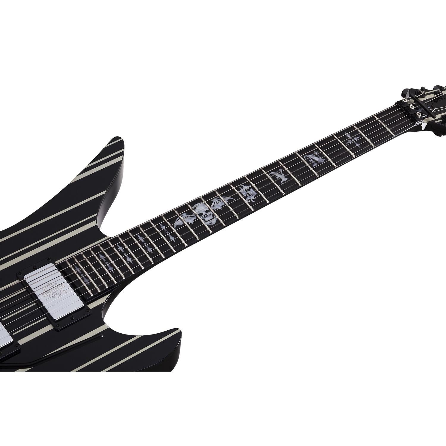 Schecter Electric Guitars Gloss Black with Silver Pinstripes Schecter Synyster Custom 6 String Electric Guitar