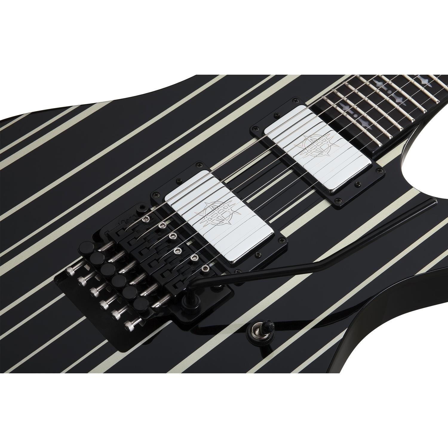 Schecter Electric Guitars Gloss Black with Silver Pinstripes Schecter Synyster Custom 6 String Electric Guitar
