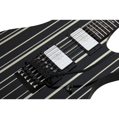 Schecter Electric Guitars Gloss Black with Silver Pinstripes Schecter Synyster Custom 6 String Electric Guitar