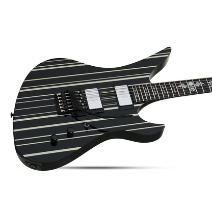 Schecter Electric Guitars Gloss Black with Silver Pinstripes Schecter Synyster Custom 6 String Electric Guitar