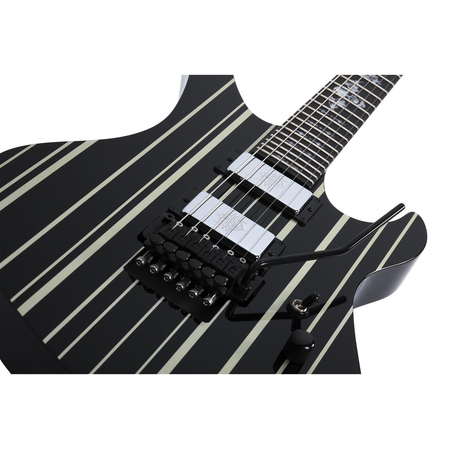 Schecter Electric Guitars Gloss Black with Silver Pinstripes Schecter Synyster Custom 6 String Electric Guitar