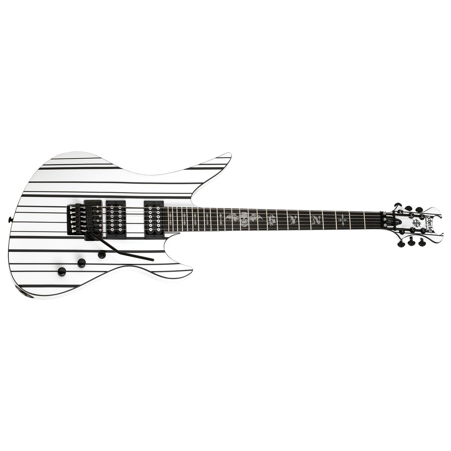 Schecter Electric Guitars Gloss White with Black Pinstripes Schecter Synyster Standard Electric Guitar