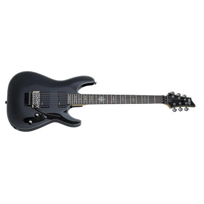 schecter electric guitars metallic black schecter damien elite fr electric guitar   