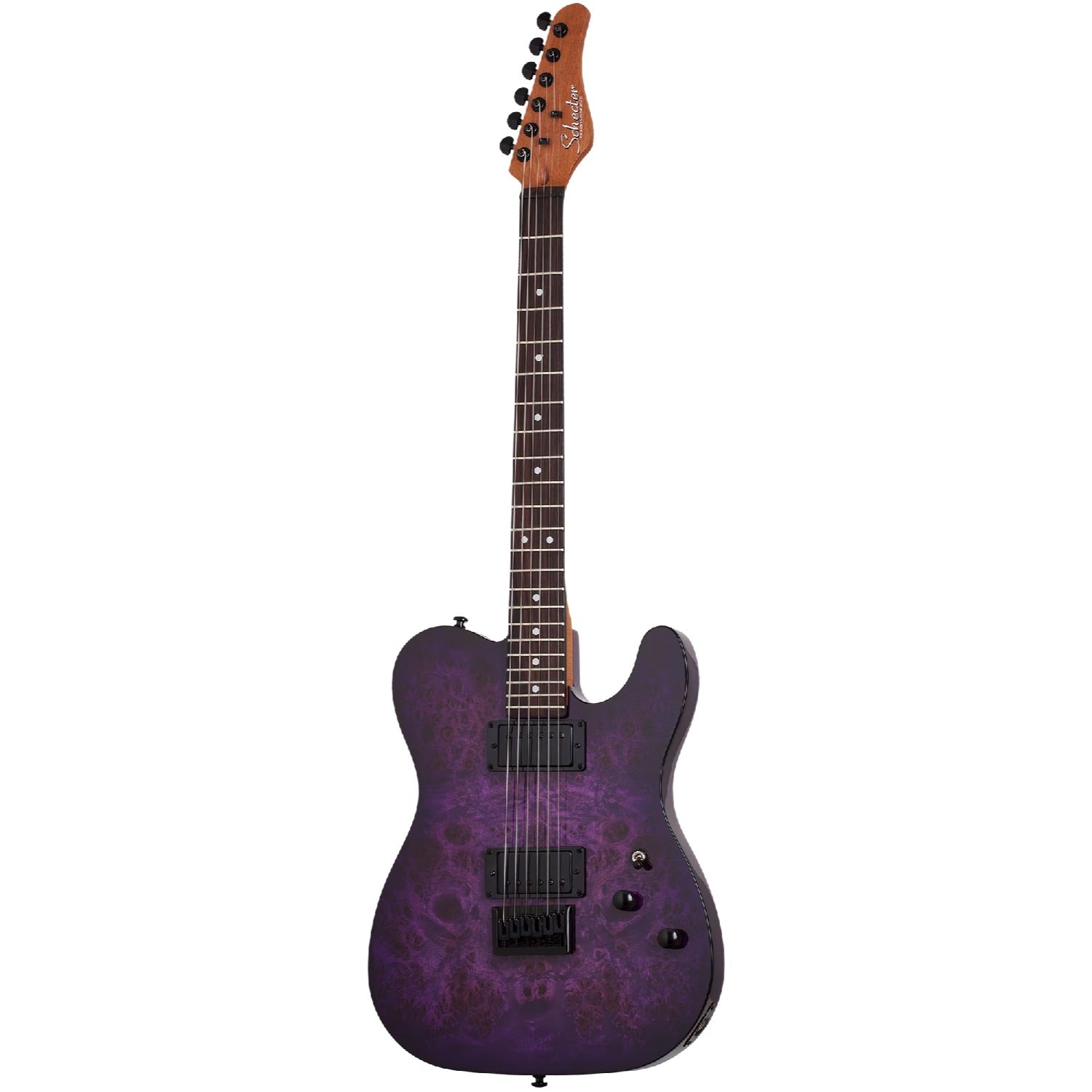 Schecter Electric Guitars Purple Burst Burl Schecter PT Standard 6 String Electric Guitar #color_purple-burst-burl