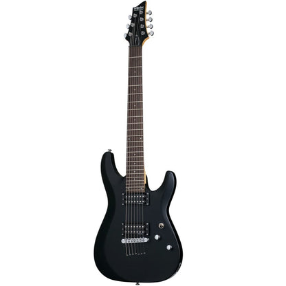schecter electric guitars satin black schecter c-7 deluxe 7 string electric guitar 