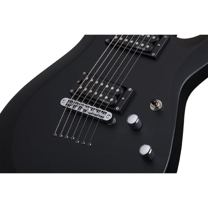 schecter electric guitars satin black schecter c-7 deluxe 7 string electric guitar 
