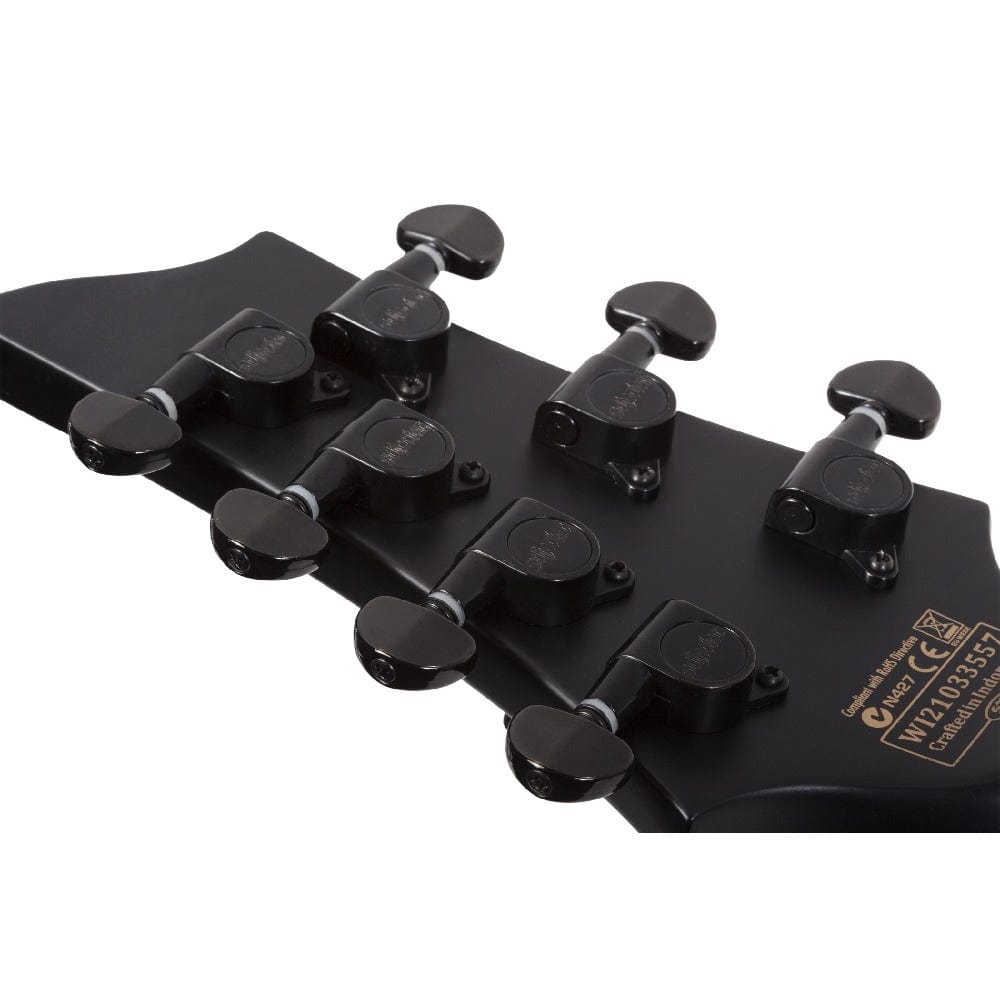 schecter electric guitars satin black schecter damien-7 multiscale 7 string electric guitar   