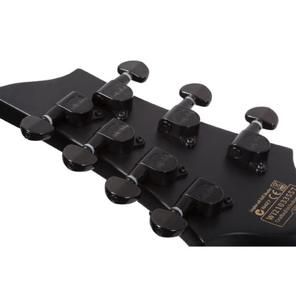 schecter electric guitars satin black schecter damien-7 multiscale 7 string electric guitar   