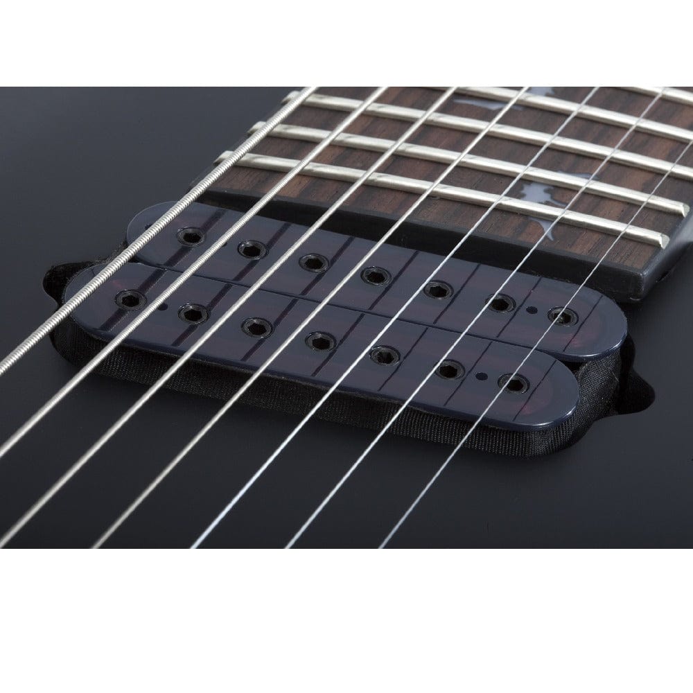 schecter electric guitars satin black schecter damien-7 multiscale 7 string electric guitar   