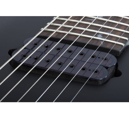 schecter electric guitars satin black schecter damien-7 multiscale 7 string electric guitar   