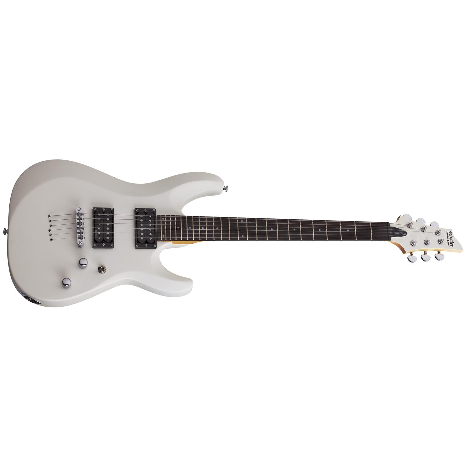 Schecter Electric Guitars Satin White Schecter C-6 Deluxe Electric Guitar #color_satin-white