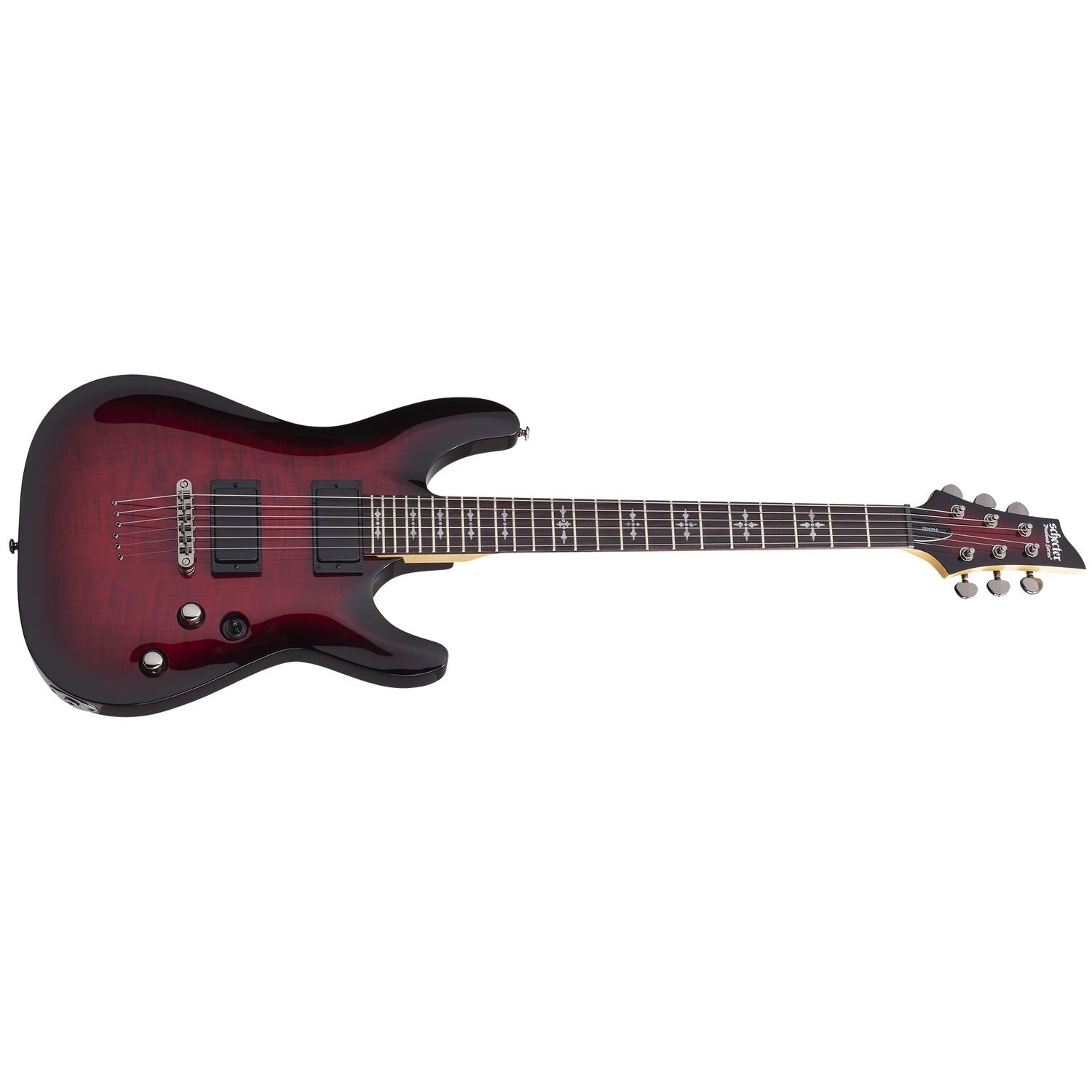 Schecter Electric Guitars Schecter Demon 6 Flamed Maple Top 6-String Electric Guitar - Crimson Red Burst