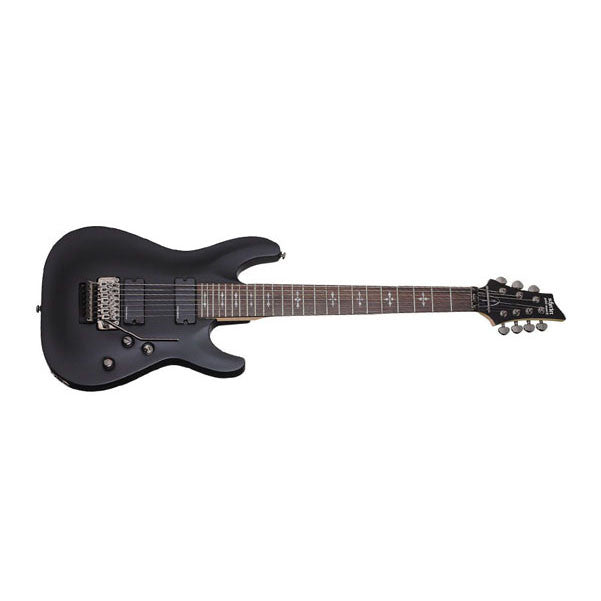 schecter electric guitars schecter demon7 fr satin black electric guitar