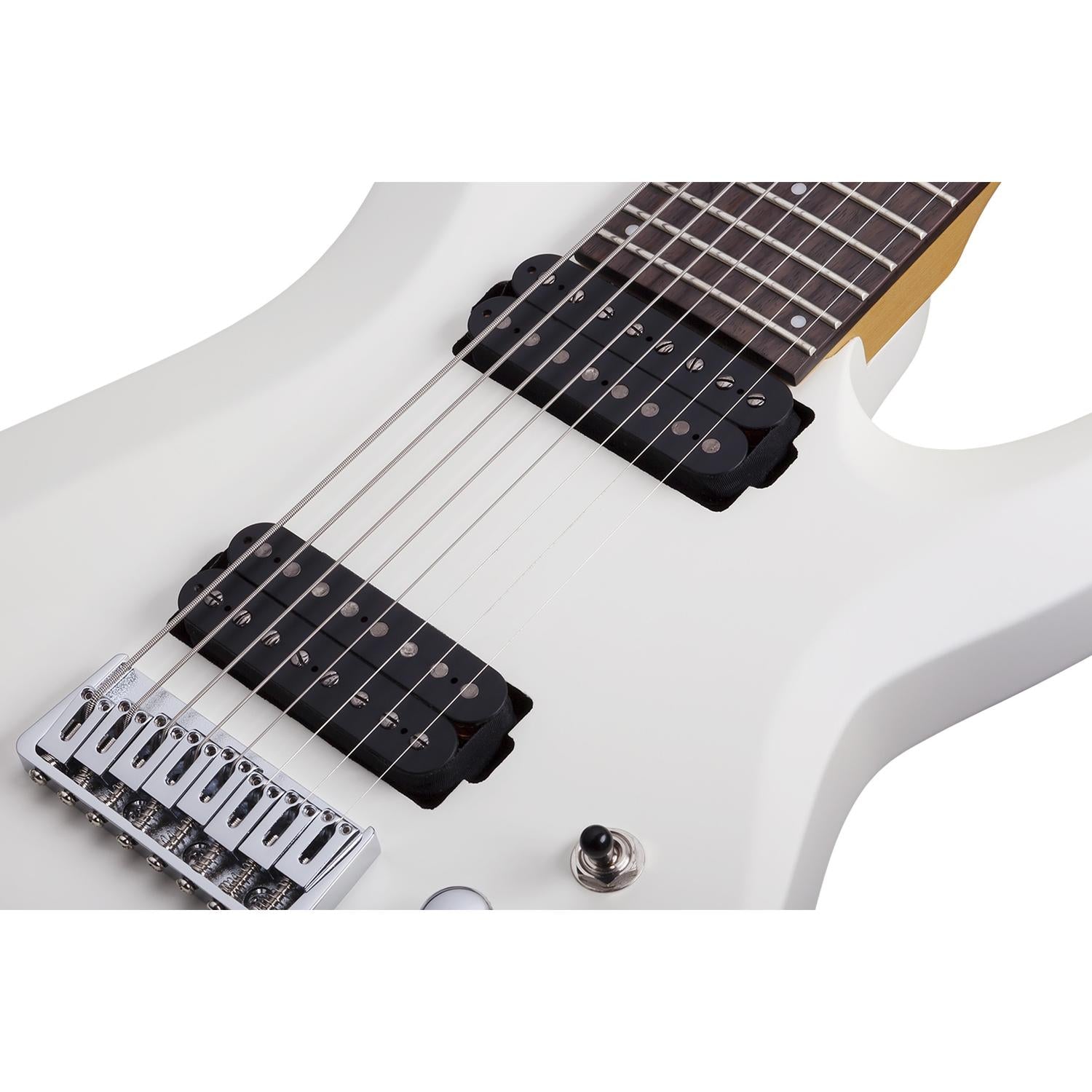 Schecter Electric Guitars Schecter Guitar Research C-8 Deluxe Electric Guitar - 8 String #color_satin-white