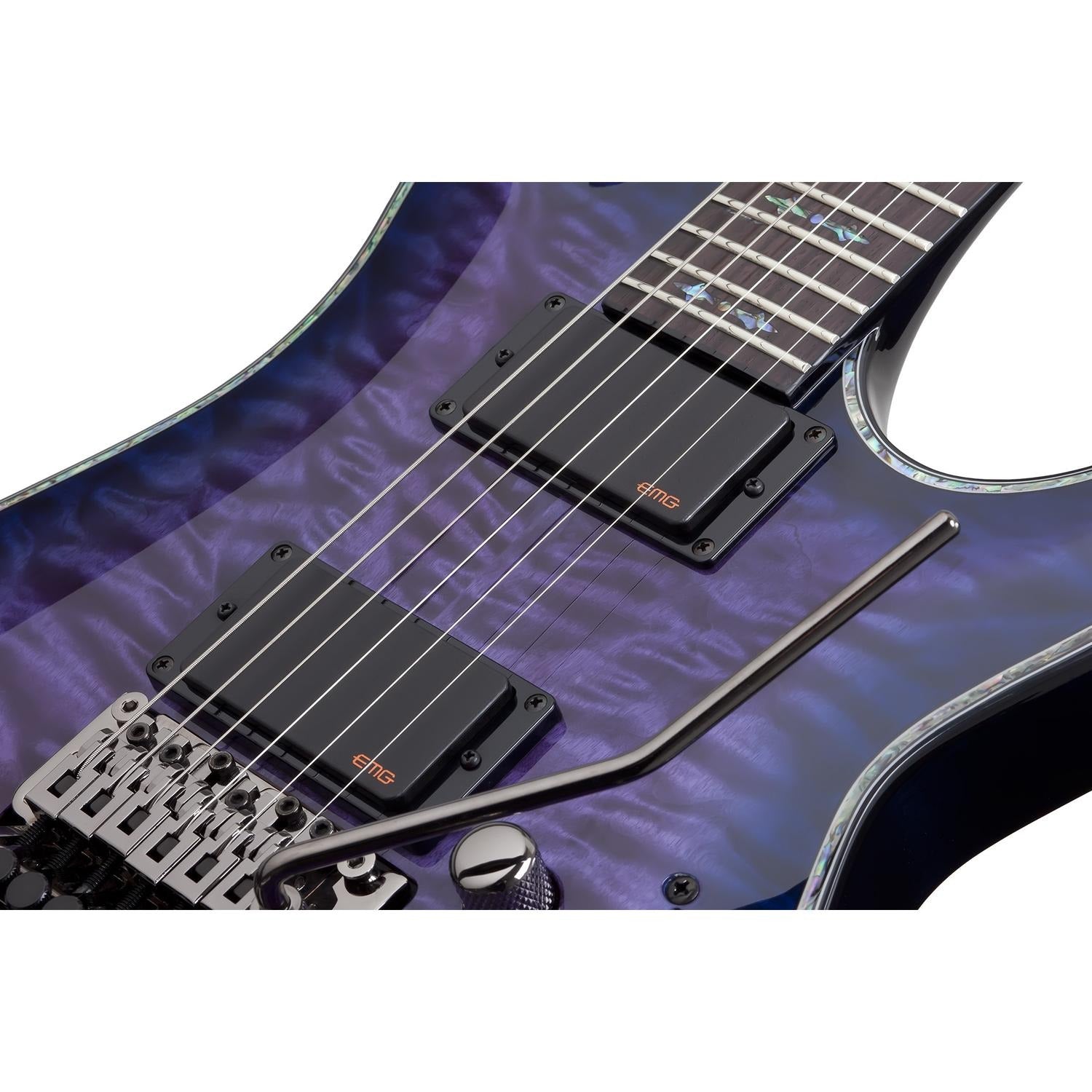 Schecter Electric Guitars Schecter Hellraiser C-1 FR Electric Guitar - Trans Purple Burst
