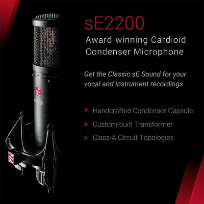 se electronics condenser microphones se electronics se2200 large diaphragm condenser microphone
