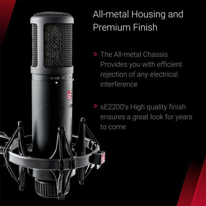 se electronics condenser microphones se electronics se2200 large diaphragm condenser microphone