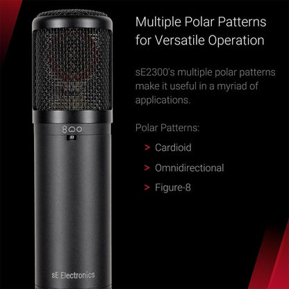 se electronics condenser microphones se electronics se2300 studio condenser microphone with switchable polar patterns and isolation pack