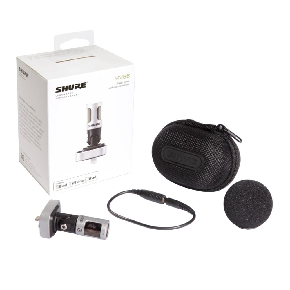 shure condenser microphones shure motiv mv88 digital stereo condenser microphone for ios