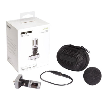 shure condenser microphones shure motiv mv88 digital stereo condenser microphone for ios