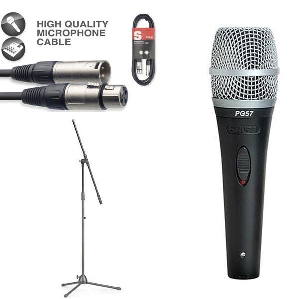 shure dynamic microphones shure pg57lc handheld cardioid dynamic microphone bundle
