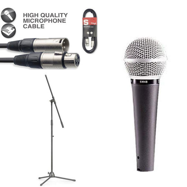 shure dynamic microphones shure sm48-lc dynamic cardioid vocal microphone bundle