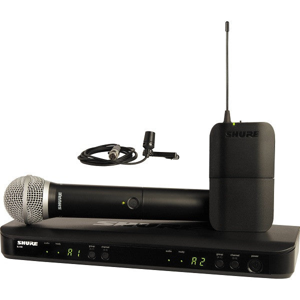 shure wireless systems shure blx1288/cvl dual-channel combo wireless system m17 662-686 mhz