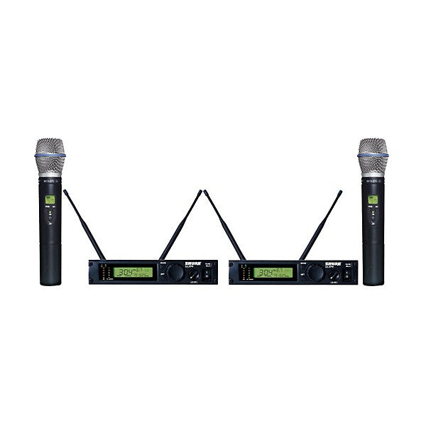 shure wireless systems shure ulxp24d/beta87c dual handheld wireless microphone system