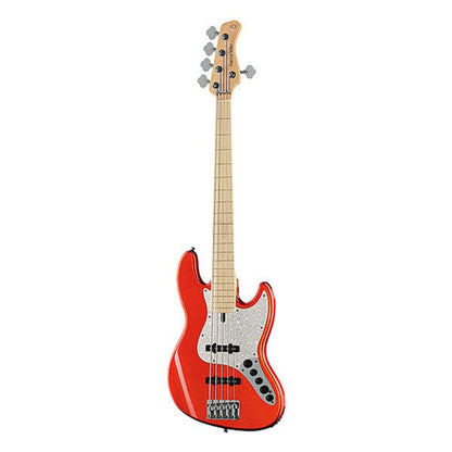 sire bass guitars bright metallic red sire marcus miller v7 5-strings swamp ash fretless bass guitar   