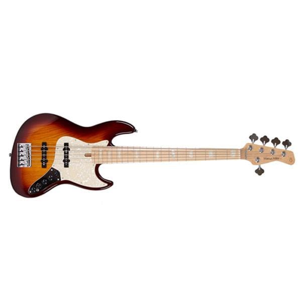 sire bass guitars tobacco sunburst sire marcus miller v7 swamp ash 5-string bass guitar   #color_tobacco-sunburst
