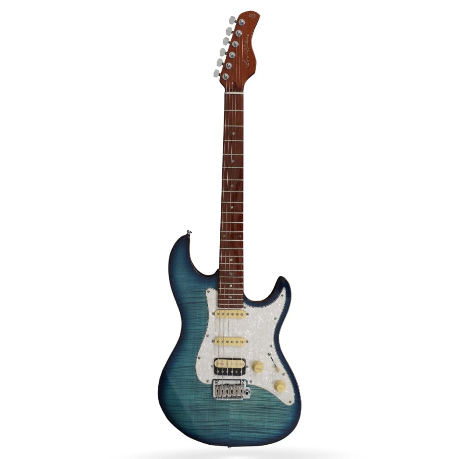 sire electric guitars transparent blue sire larry carlton s7 fm 6 string electric guitar   