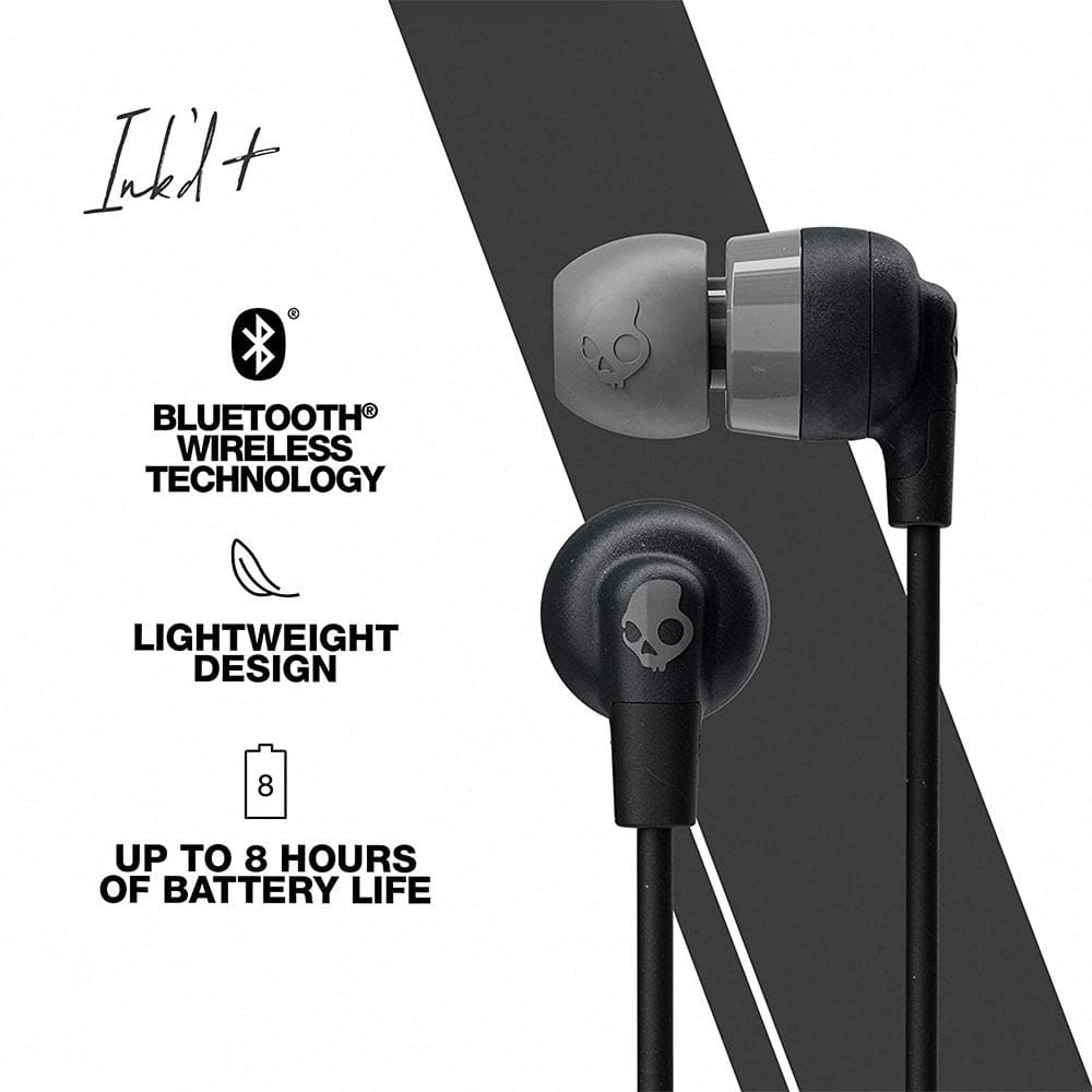 skullcandy in-ear wired headphones skullcandy inkd plus wireless in-ear earphone with mic    #color_black