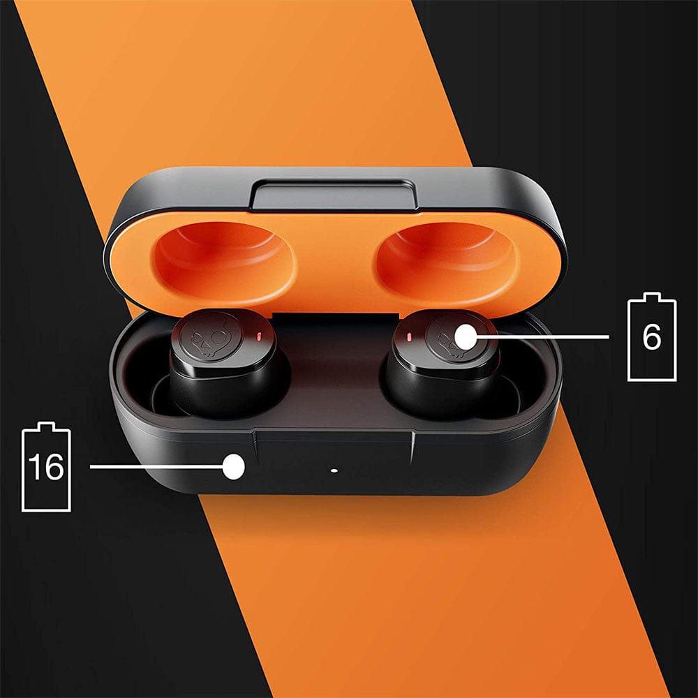 skullcandy true wireless in-ear headphones skullcandy jib true wireless (tws) earbuds   #color_black-orange