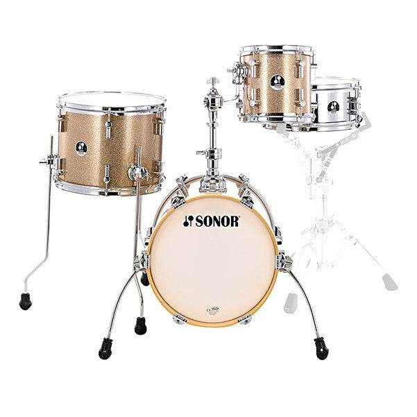 sonor acoustic drum kits sonor sse 13 martini special edition acoustic drum shell set - gold galaxy sparkle