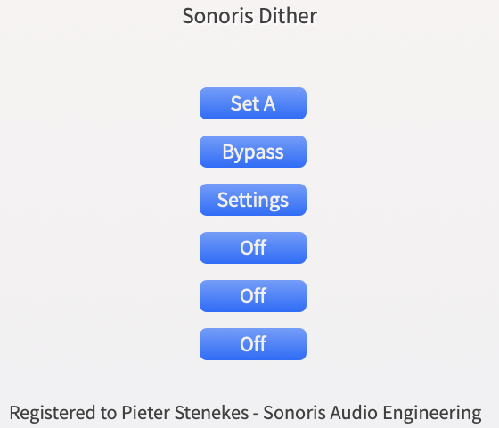 SONORIS Virtual Processors Sonoris Dither: Dithering Plugin