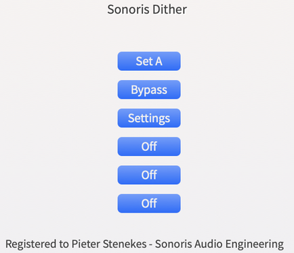 SONORIS Virtual Processors Sonoris Dither: Dithering Plugin