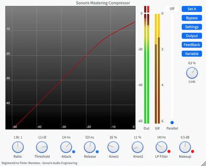 SONORIS Virtual Processors Sonoris Mastering Compressor: Mastering Compressor