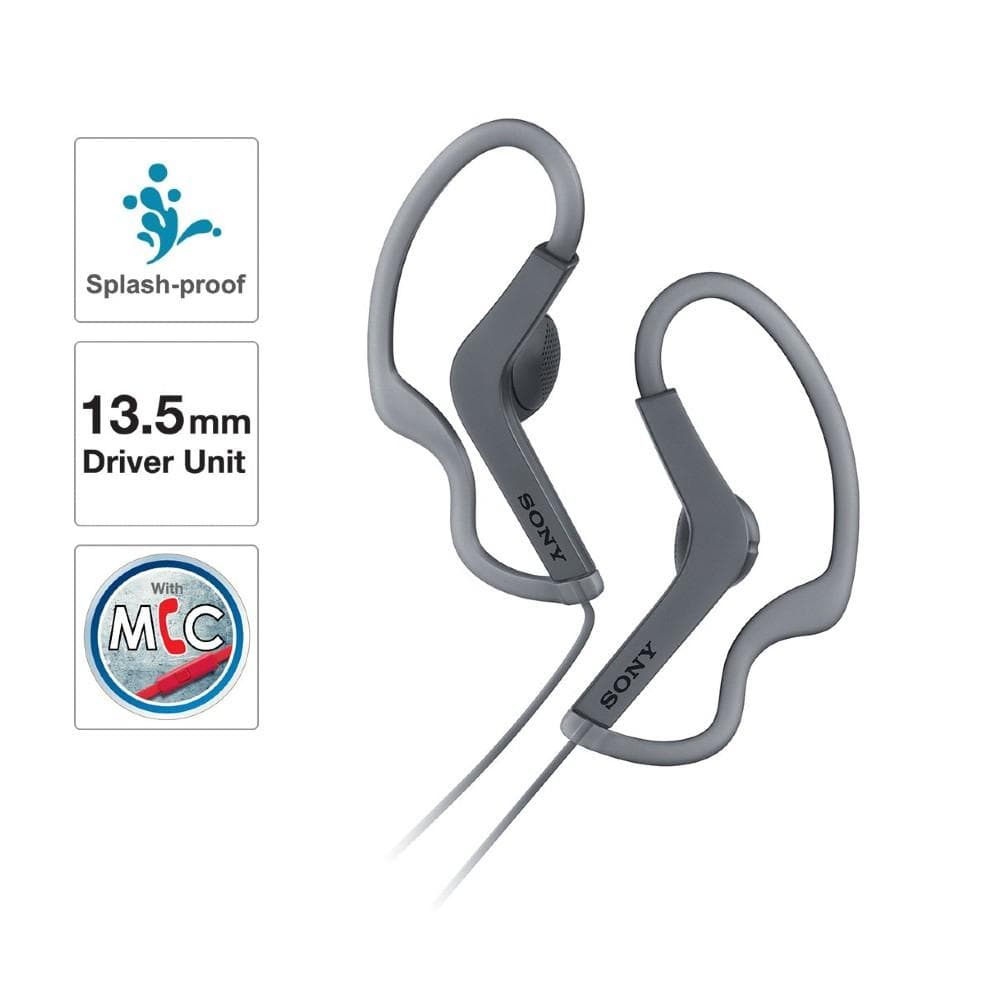 sony in-ear wired headphones black sony mdr as210ap sports splashproof in-ear wired headphone     