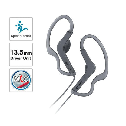 sony in-ear wired headphones black sony mdr as210ap sports splashproof in-ear wired headphone     