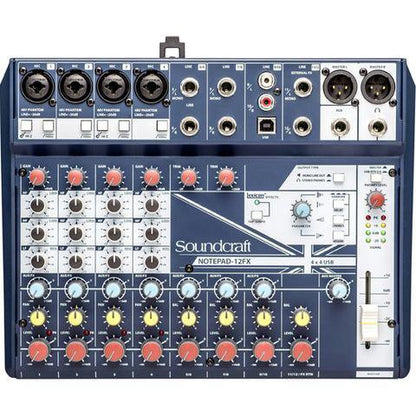 soundcraft analog mixers soundcraft notepad-12fx 12 channel desktop mixer with usb