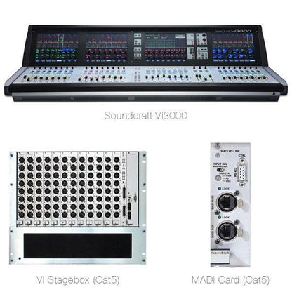 Soundcraft Digital Mixers Soundcraft Vi3000 Digital Mixer, Vi Stagebox (Cat5)and MADI Card (Cat5) Special Bundle