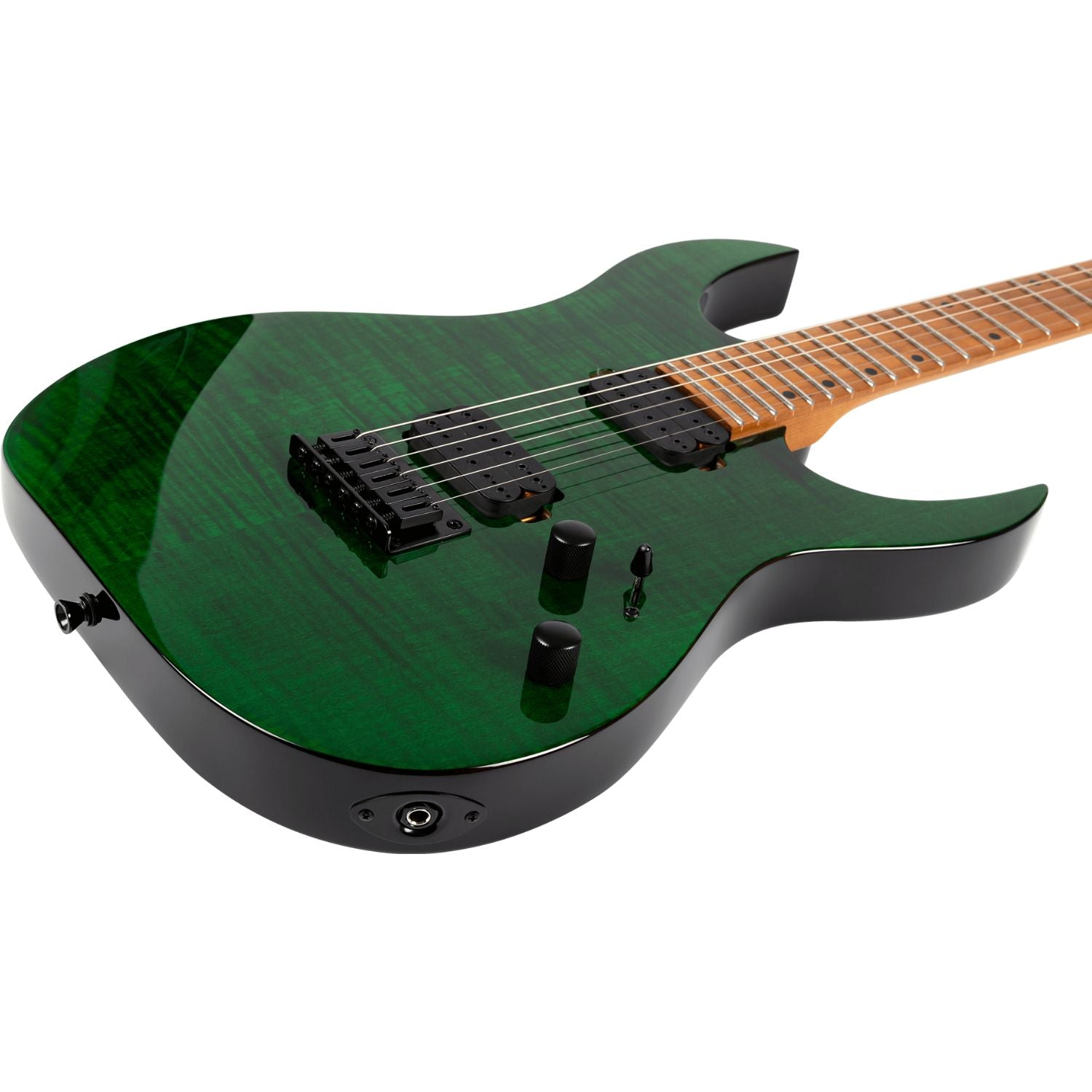 Spire Electric Guitars Spira S-450 High Performance Rock Weapon for Faster Playing 6 String Electric Guitar #color_trans-green-gloss